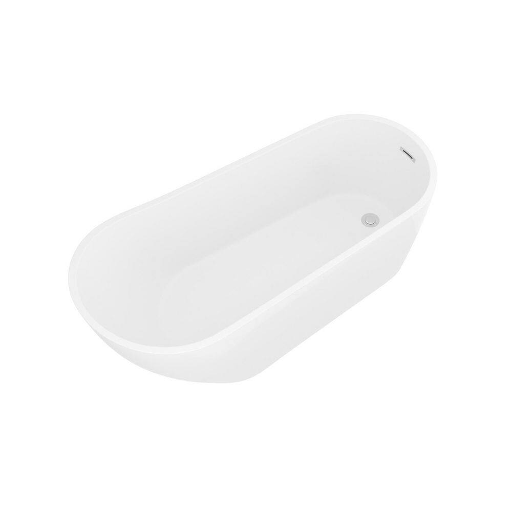 67 in. x 29.5 in. Soaking Acrylic Freestanding Bathtub with Chrome Overflow and Drain in White price history on PriceWatchPro