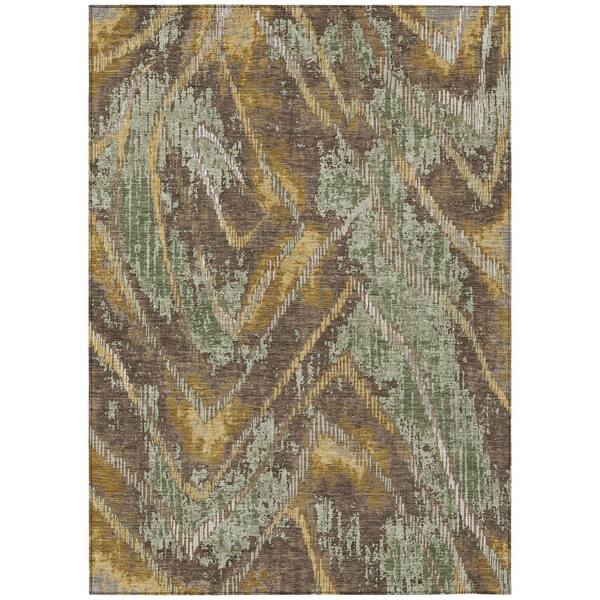 Chantille Machine Washable Indoor/Outdoor Abstract ACN2927 Green 5 ft. x 7 ft. 6 in. Area Rug