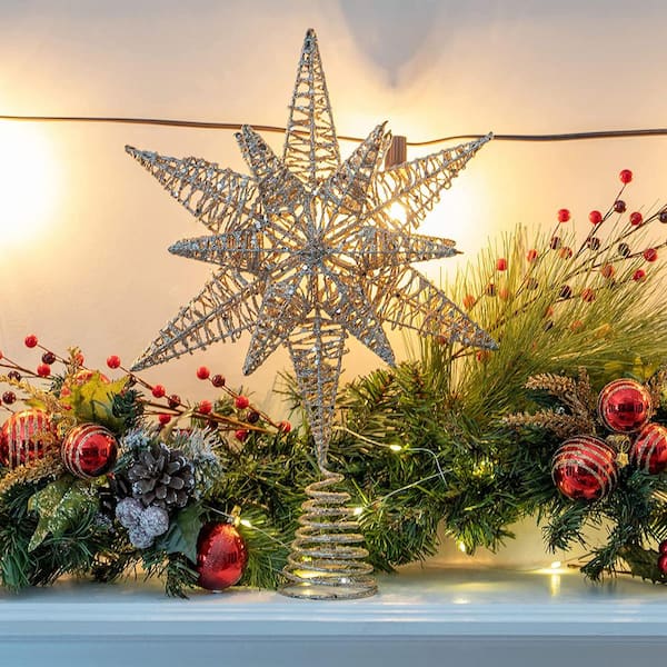 Christmas Tree Topper Star With Lights Led Night - Temu