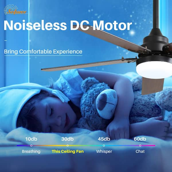 42 in. Indoor 5 Two-color Blades Modern Black Led Ceiling Fan with Remote Control, 6-Speed DC Motor and Lights Kit