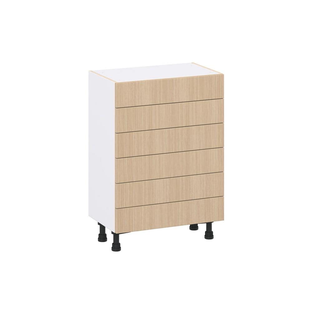 Timberline 24 in. W x 14.75 in. D x 34.5 in. H Assembled Shaker Drawer Base Kitchen Cabinet in Mojavi Oak with 6-Drawers price history on PriceWatchPro
