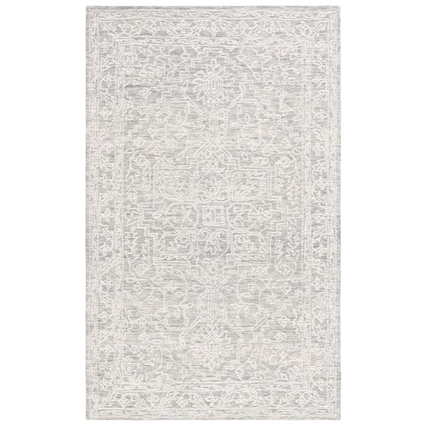 SAFAVIEH Ebony Ivory/Gray 8 ft. x 10 ft. Traditional Area Rug