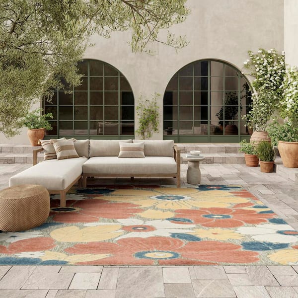 Nourison Aloha Rose 8 ft. x 11 ft. Floral Contemporary Area Rug