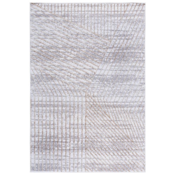 SAFAVIEH Maya Ivory/Beige 4 ft. x 6 ft. Geometric Striped Area Rug
