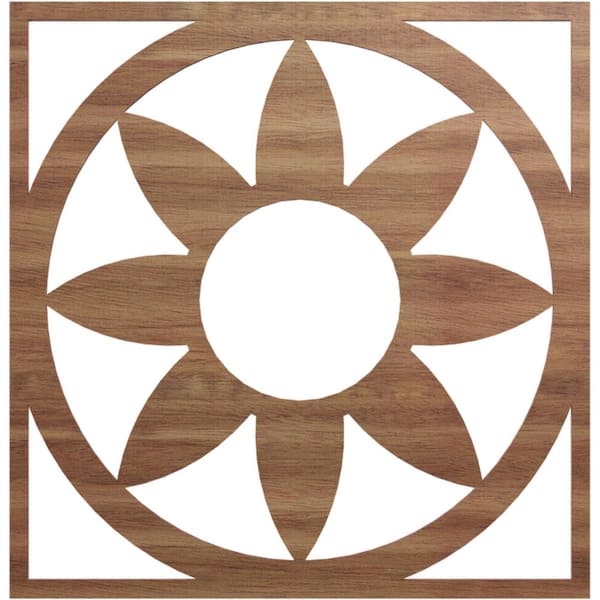 Ekena Millwork 0.375 in. D x 28 in. W x 28 in. H Wood (Walnut) Medallion Moulding