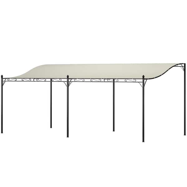 117.3 in. x 232.7 in. Outdoor Pergola Canopy, Metal Patio Canopy with Weather-Resistant Fabric and Drainage Holes