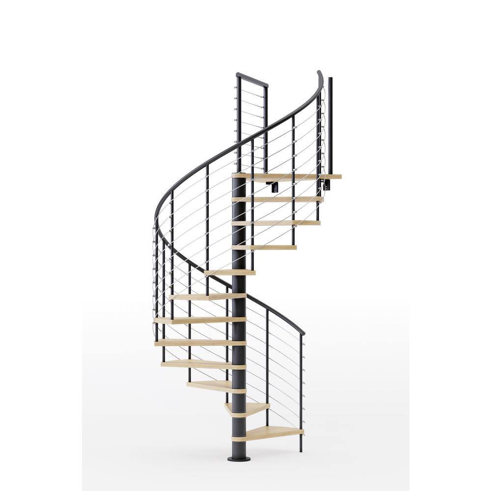 Hayden Black Interior 60in Diameter, Fits Height 136in - 152in, 1 36in Tall Platform Rail Spiral Staircase Kit price history on PriceWatchPro