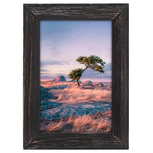 4X6 DISTRESSED BLACK LINEAR WOOD PICTURE FRAME - 4 PACK