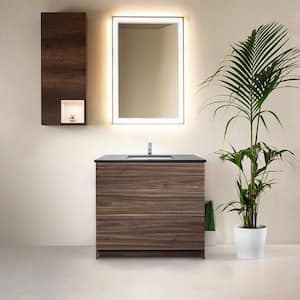 Element 36 in. W x x 22 in. D x 35 in. H Single Sink Bath Vanity in Dark Walnut with Galaxy Grey Quartz Top