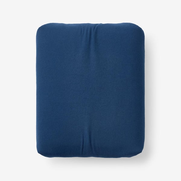 The Company Store Company Cotton Solid Velvet Flannel Slate Blue Cotton Twin Fitted Sheet