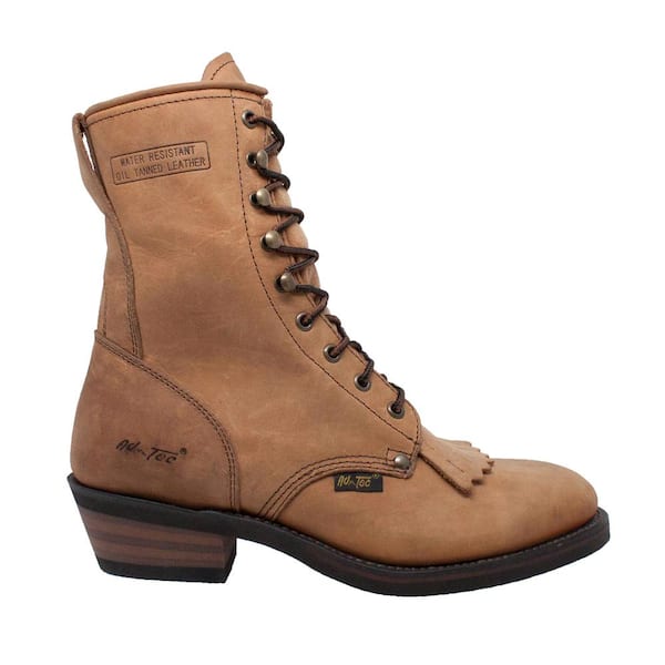 AdTec Men's Size 8 Tan Leather 9 in. Cowboy Boots