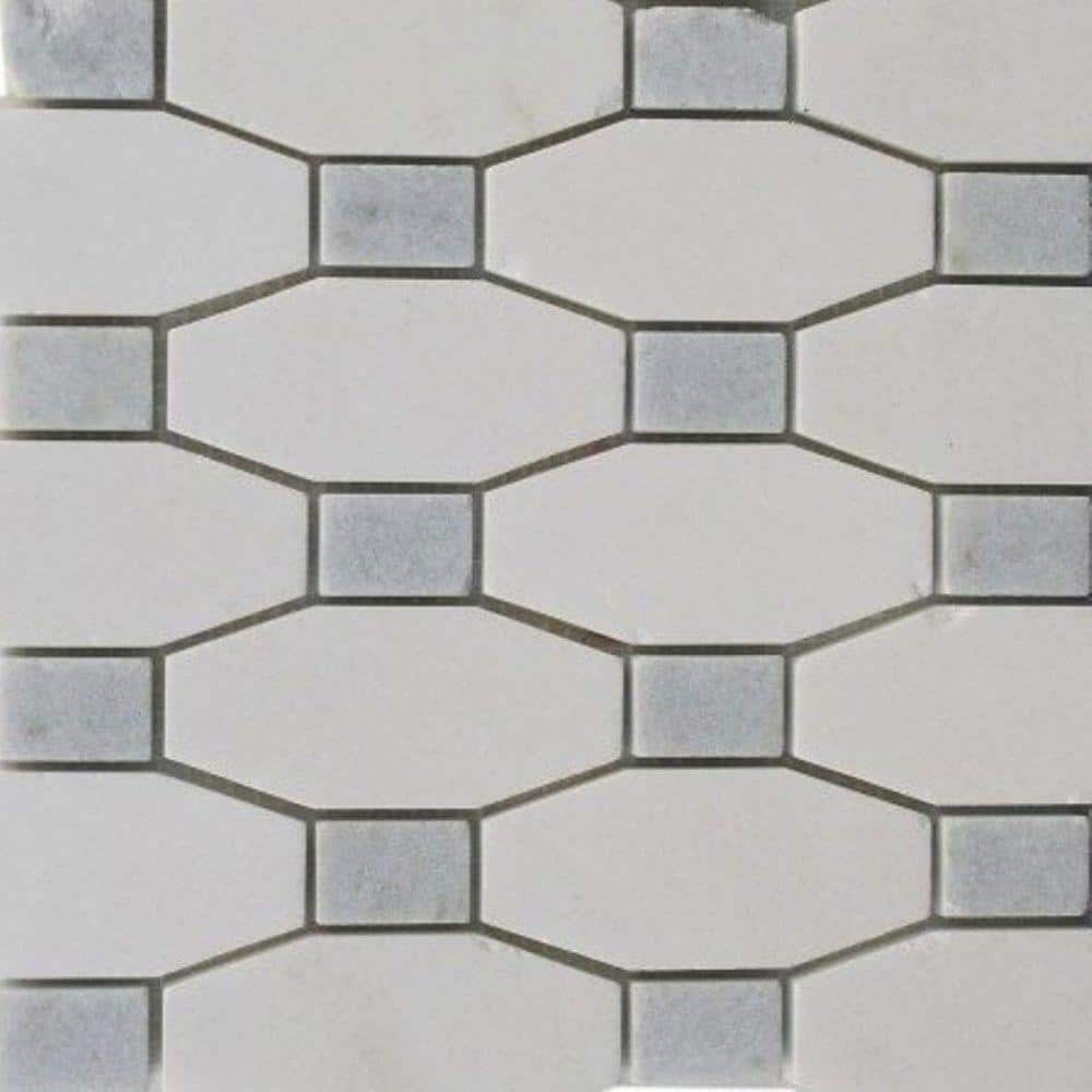 Diapson White Thassos and Blue Celeste 3 in. x 0.39 in. Polished Marble Tile Sample price history on PriceWatchPro
