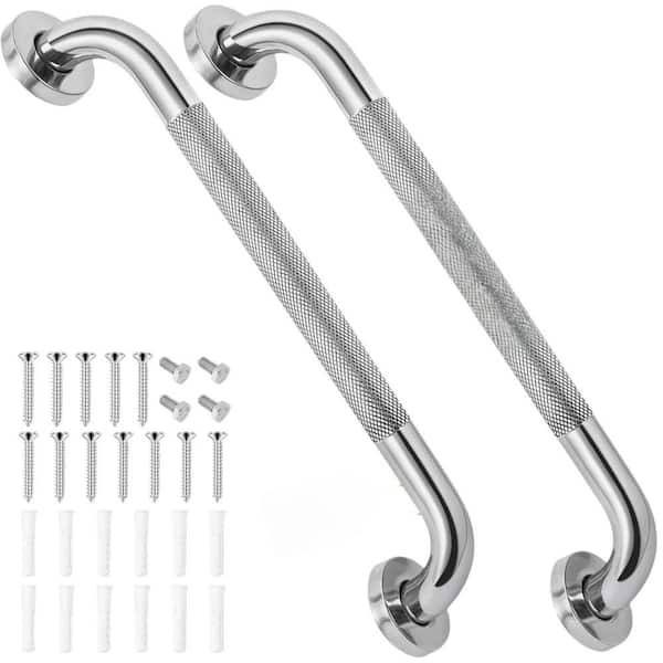 (2 Pack) 16 in. Shower Grab Bars for Seniors, Anti-Slip Safety Handles for Bathroom, Wall Mount, 500 lbs. Support