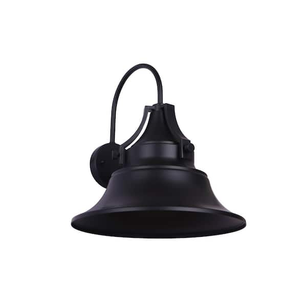 CRAFTMADE Union 16.25 in. Black Finish Outdoor Hardwired Wall Lantern Sconce w/ Black Shade, No Bulb Included