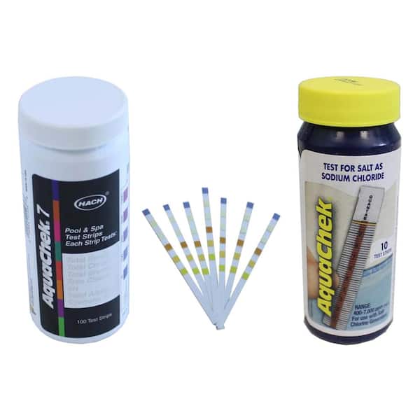 AquaChek 7-Way Pool Chlorine Tests and Sodium Chloride Test Kit in Silver (100-Count)