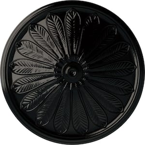 25-1/2 in. x 5-1/2 in. Brontes Urethane Ceiling Medallion (Fits Canopies upto 3-5/8 in.), Black Pearl