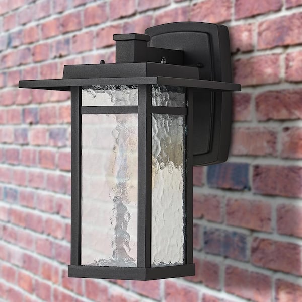 ANTOINE 1-Light Black Hardwired Outdoor Wall Lantern Wall Sconce