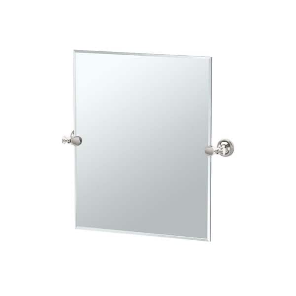 Gatco Tavern 20 in. W x 24 in. H Frameless Rectangular Beveled Edge Bathroom Vanity Mirror in Polished Nickel