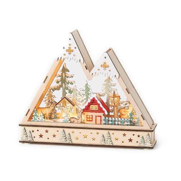 SULLIVANS 11.5 in. LED Wood Alpine Christmas Village