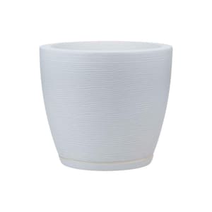 Amsterdan Extra Small White Plastic Resin Indoor and Outdoor Planter Bowl