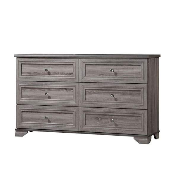 Belle Isle Furniture South Lake 6-Drawer in Weathered Oak Double Dresser 15.5 in.