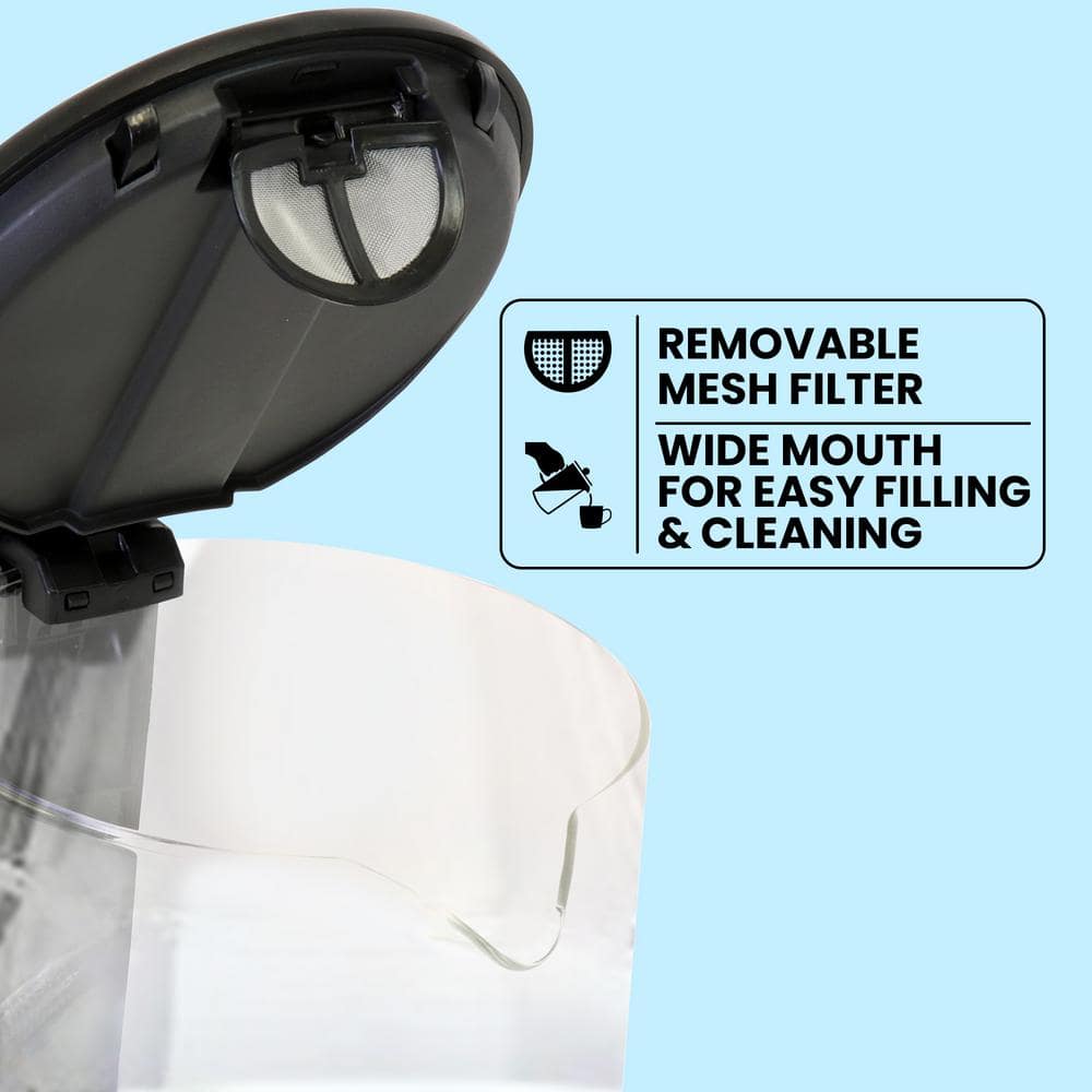 Total Chef 1.7L Glass Electric Kettle with LED Light