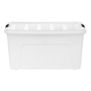 70 Qt. Stack and Pull Nesting Storage Bin in White