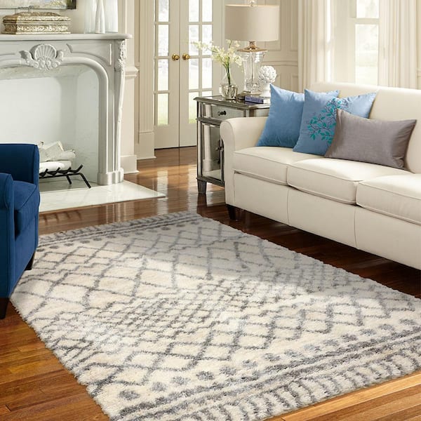 Caspian 8 ft. x 8 ft. Cream Square Moroccan Area Rug