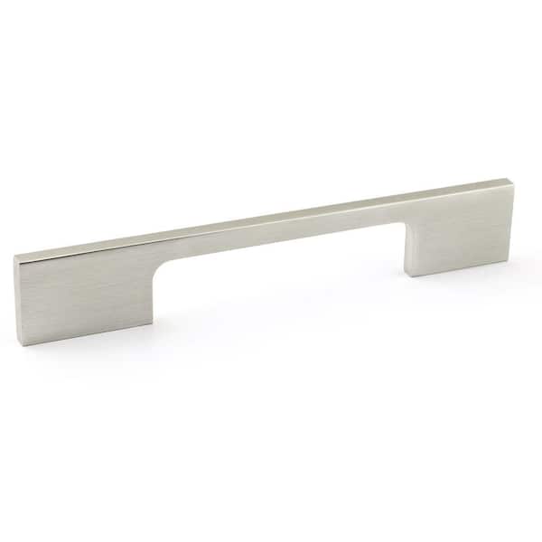 Richelieu Hardware Aversa Collection 3 3/4 in. (96 mm) Brushed Nickel Modern Rectangular Cabinet Bar Pull