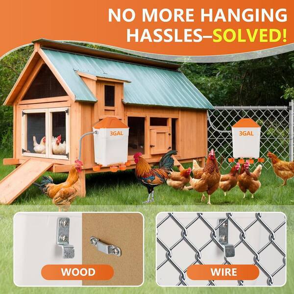 Coop Watering System For 10 Chickens Lilyang 3 Gallon Automatic Chicken ...