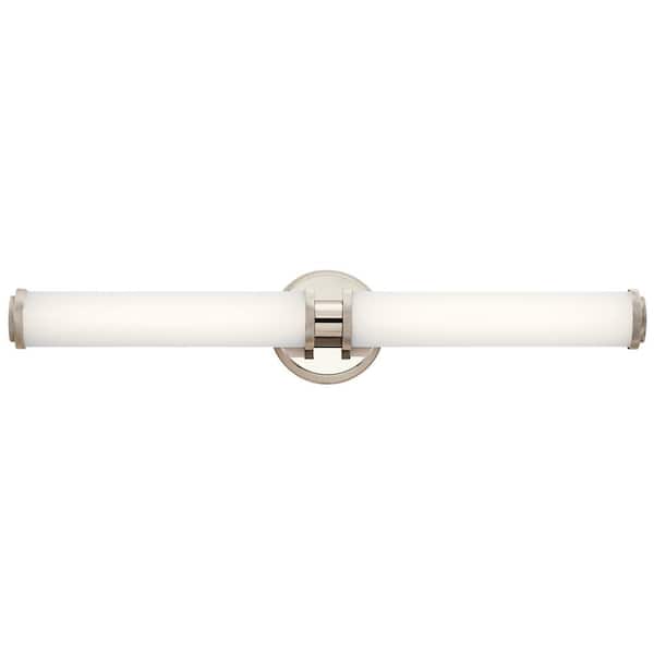 Indeco 27 in. Polished Nickel Integrated LED Transitional Linear Bathroom Vanity Light Bar