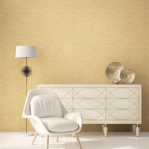 TexStyle Collection Gold Woven Weave Design Metallic Non-Pasted Non-Woven Paper Wallpaper Roll