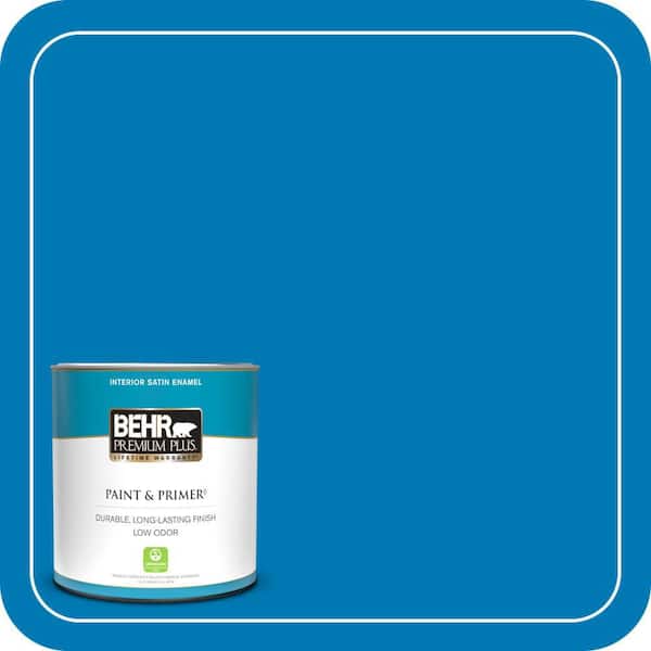 BEHR PREMIUM PLUS 1 qt. #P500-6 Deep River Satin Enamel Low Odor Interior Paint & Primer