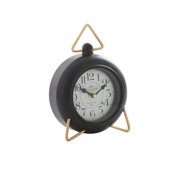 Litton Lane Black Farmhouse Metal Analog Clock