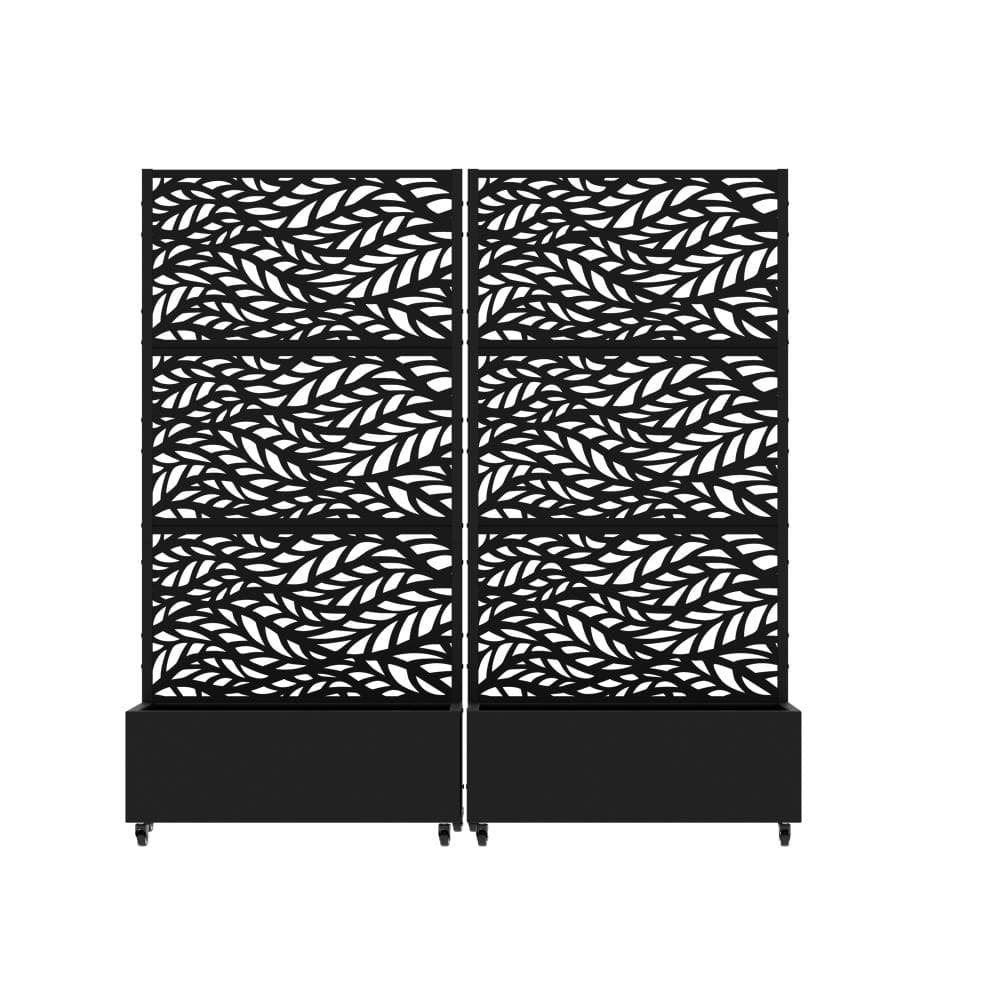 "2-Pack 72"" H x 35"" W Blavk Metal Raised Planter Box with Trellis, Privacy Screen & Vertical Garden for Patio Decor" price history on PriceWatchPro