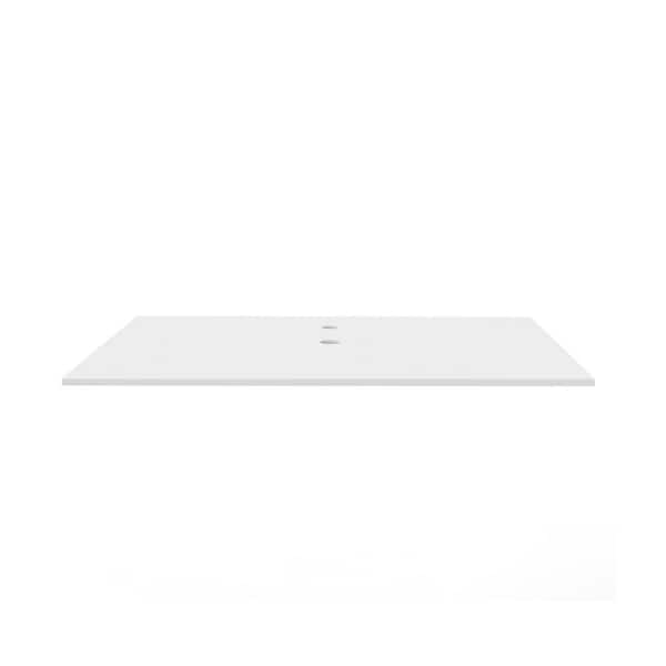 Solid Surface Rectangular Bathroom Countertop Shelf in White 30 in.