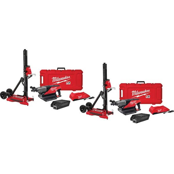MX FUEL Lithium-Ion Cordless Handheld Core Drill Kit (2-Tool) with 2 Stands