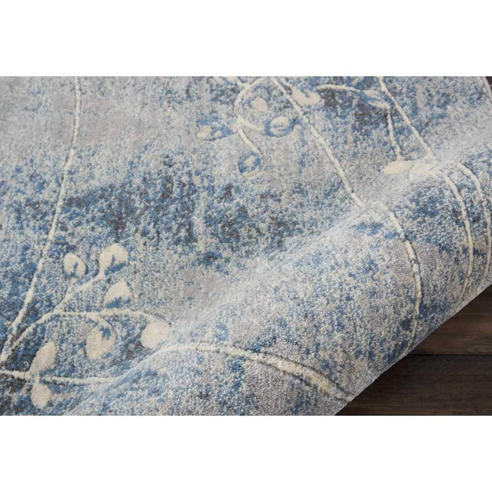 Elegant Traditions Silver & Blue Wool Blend Medium Rug, 30" x 48"