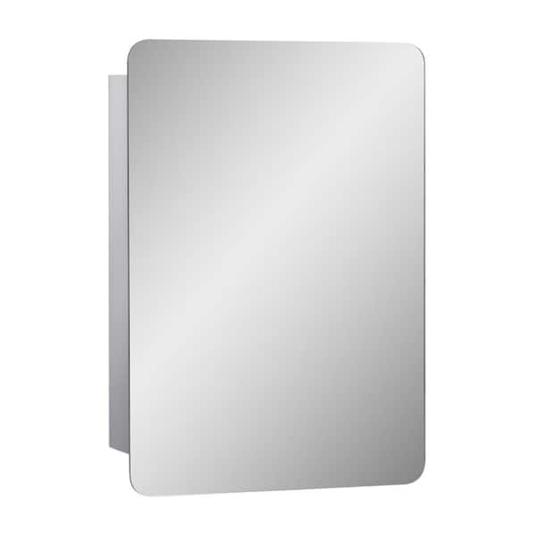 18.00 in. W x 26.00 in. H Rectangular Stainless Steel Medicine Cabinet with Mirror, Sliding Door Mirror Cabinet
