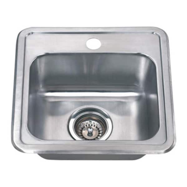 Wells Craftsmen Series Drop-In Stainless Steel 15 in. Single Bowl kitchen Sink Package