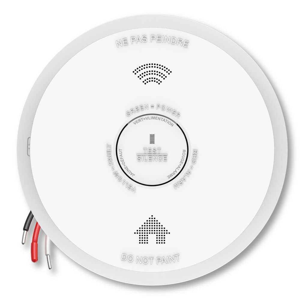 Interconnected Hardwired Smoke Detector 10-Year Lithium Battery Backup Voice Alert 1-Pack price history on PriceWatchPro