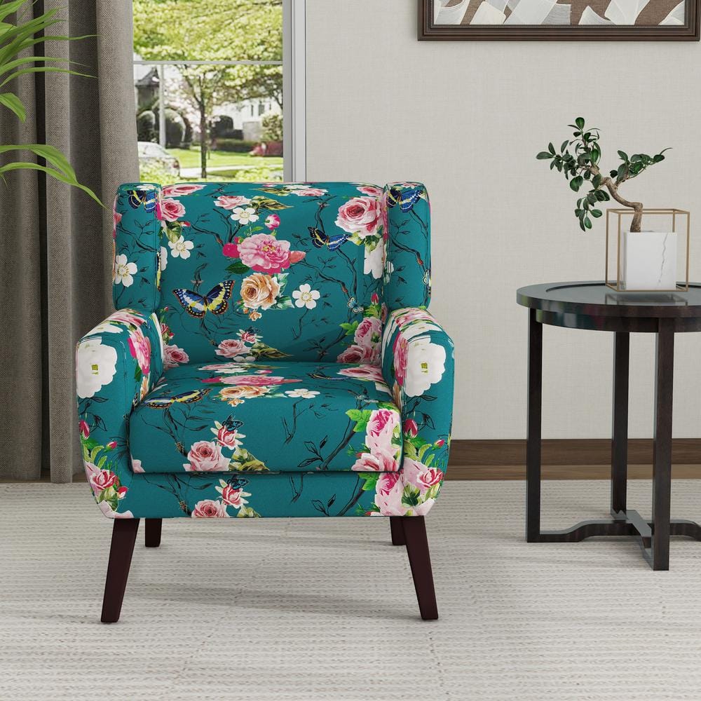 Have a question about Uixe Blue And Floral Pattern Linen