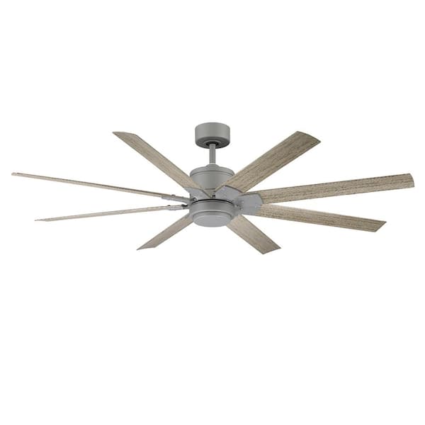 Modern Forms Renegade 66 in. LED Indoor/Outdoor Graphite Weathered Wood 8-Blade Smart Ceiling Fan with Light Kit and Remote Control