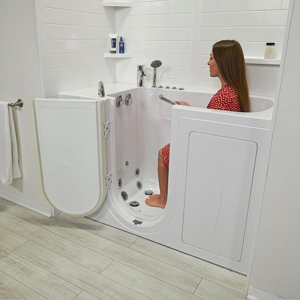 Ella Capri 30 Acrylic Hydro Massage Walk-In Bathtub with Outward Swing  Door, 5 Piece Fast Fill Faucet, 2 Dual Drain - Bed Bath & Beyond - 34986227