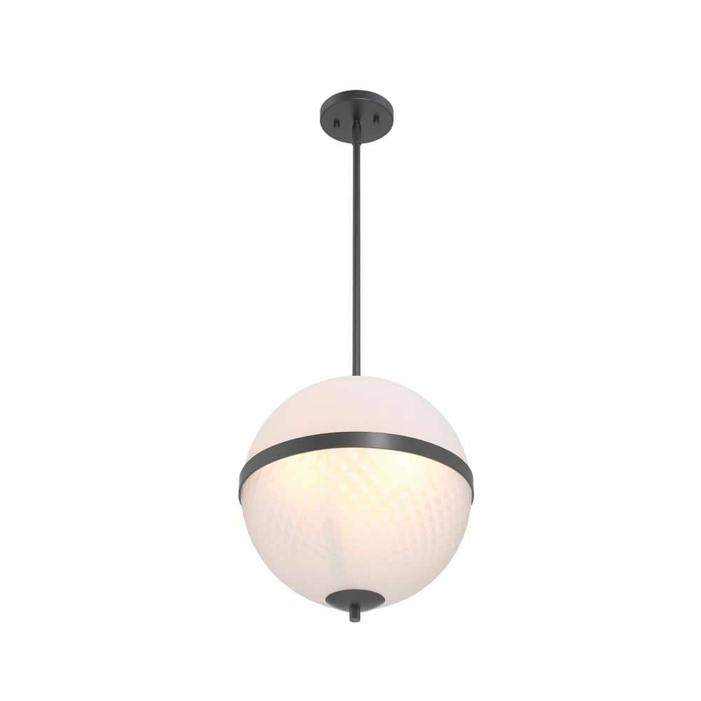 Dia Matte Black and Brass Glass Pendant Light