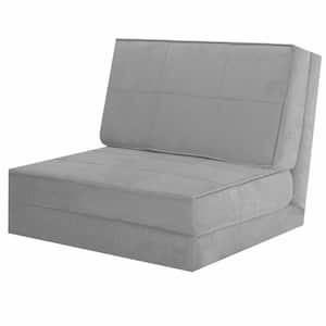 30.5 in. x 29 in. x 24 in. Gray Ultra-Suede Sofa Bed