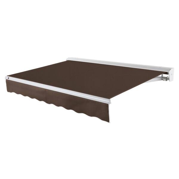 AWNTECH 8 ft. LX-Destin with Hood Left Motor/Remote Retractable Acrylic Awning (84 in. Projection) in Brown