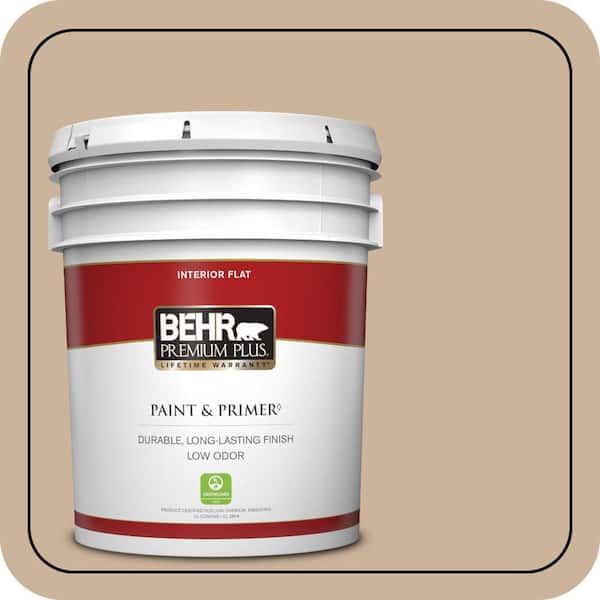 BEHR PREMIUM PLUS 5 gal. #T17-03 Sepia Filter Flat Low Odor Interior Paint & Primer