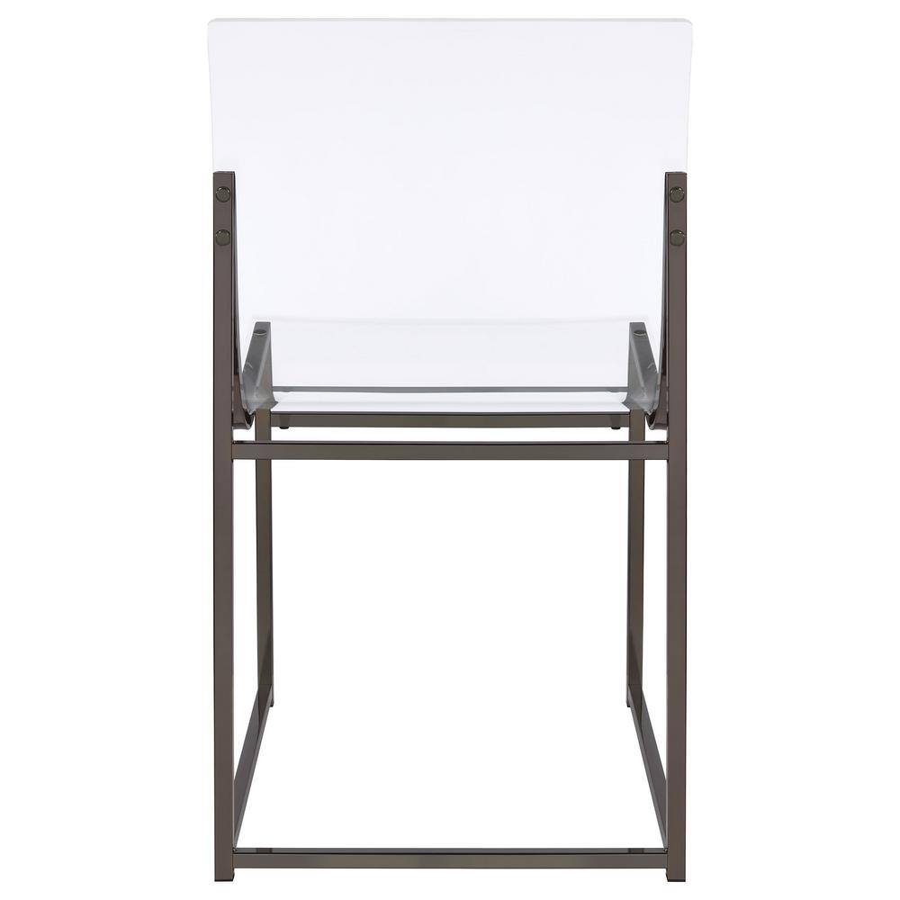 Adino Clear Acrylic and Black Nickel Side Chairs Set of 2