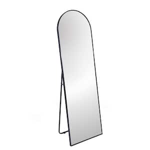 22 in. W x 65 in. H Metal Arch Stand Black Full Length Mirror